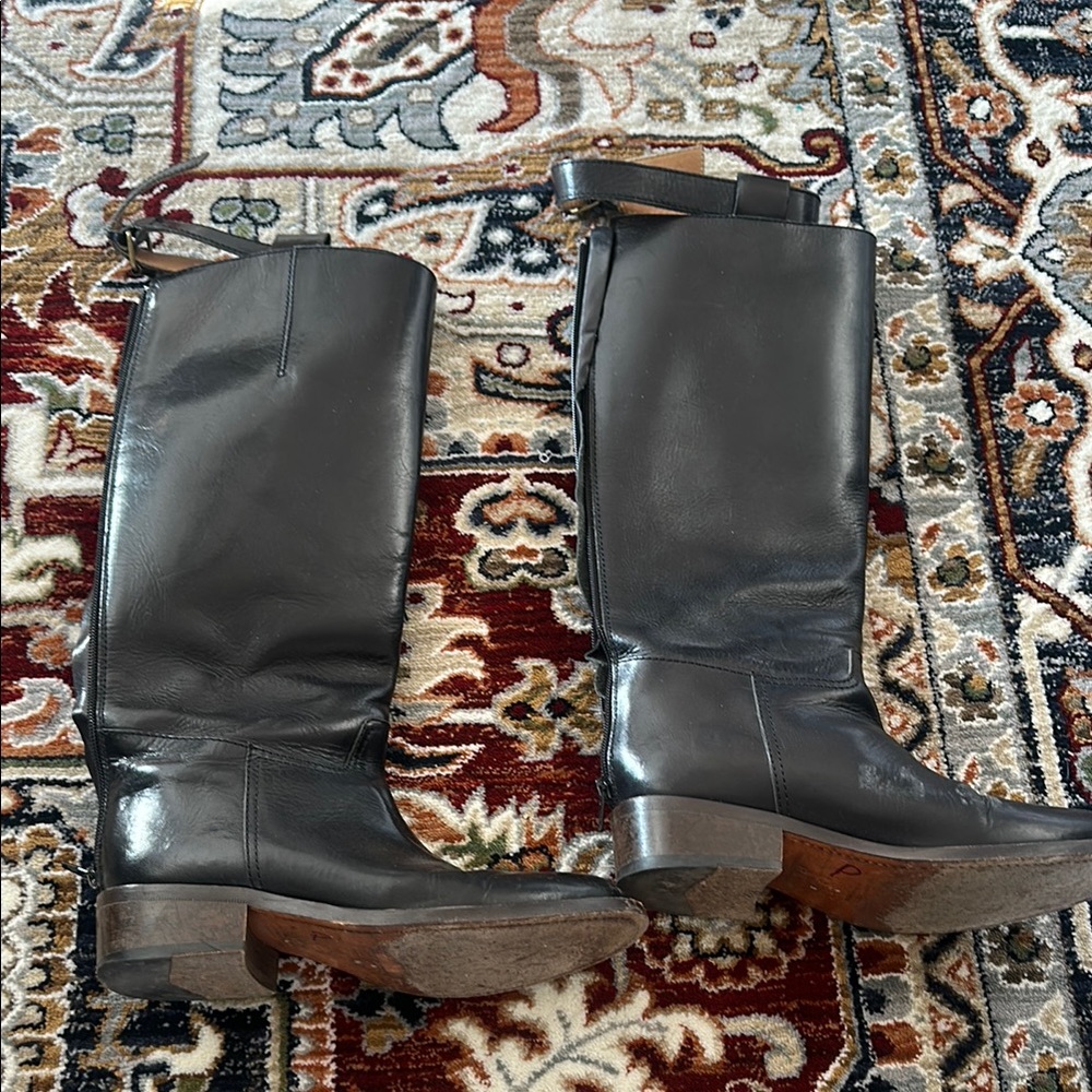 Black Leather Riding Boots